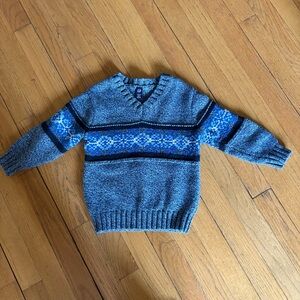 Baby Gap Heather Blue V Neck Sweater 3 Toddler